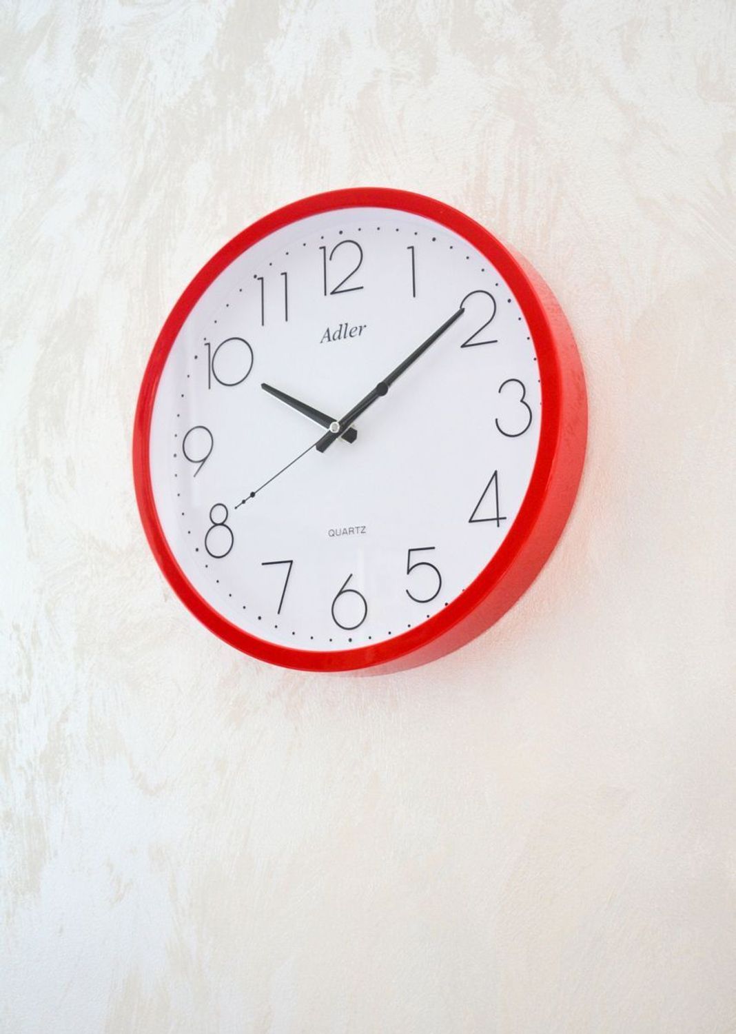 Zegar ścienny okrągły czerwony Adler PW077 czerwony. Zegar ścienny czerwony Adler PW07 (2).JPG